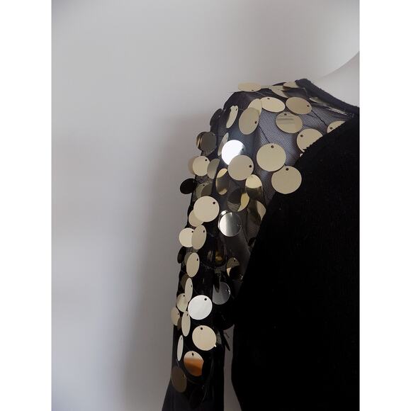 Love For Humanity Couture black knit top gold discs size Medium NWT - Picture 6 of 10